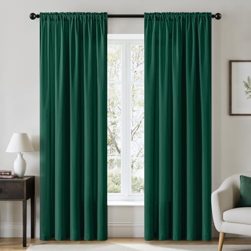 Hunter Green Privacy Sheer Curtains 2 Panels 42W x 84L (2 Count)