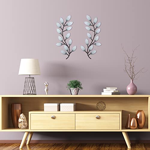 2 Pcs Metal Leaf Wall Art Vine Branch Decor (2 Count)