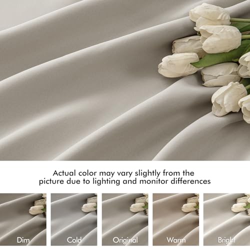 Natural Back Tab Blackout Curtains 52x84 Inch Length 2 Panels Set