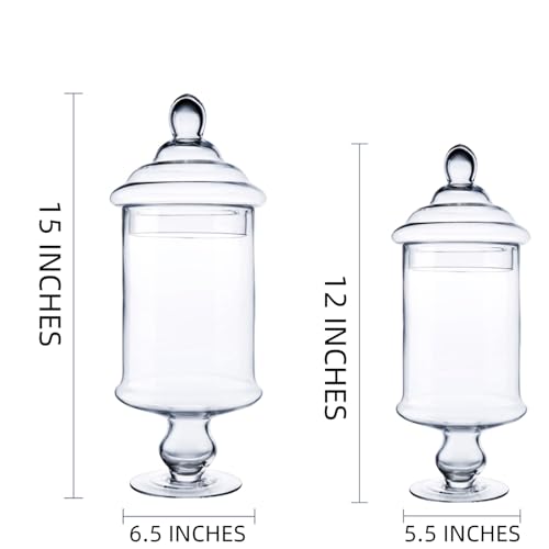 Clear Glass Apothecary Jar Decorative Candy Buffet Jars Elegant Glass Storage Containers