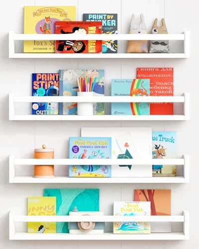 24 Inch Wall Bookshelf for Kids Bedroom Set of 4 (4 Count)