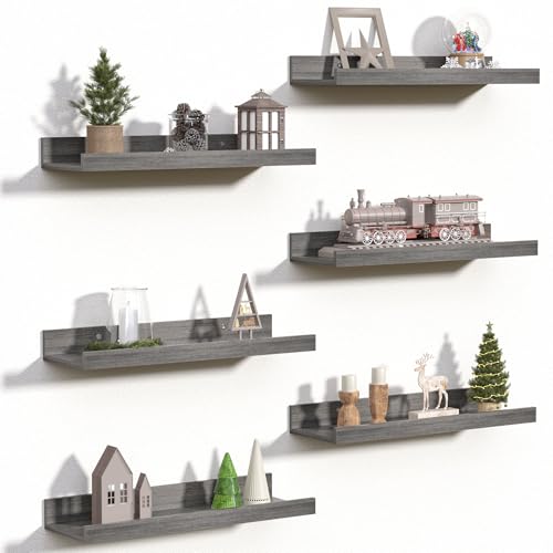 Floating Shelves for Wall Decor and Storage (6 Count)