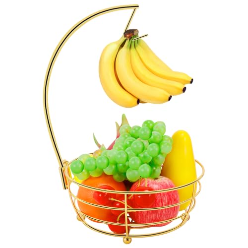 Countertop Fruit Basket Bowl with Banana Hanger