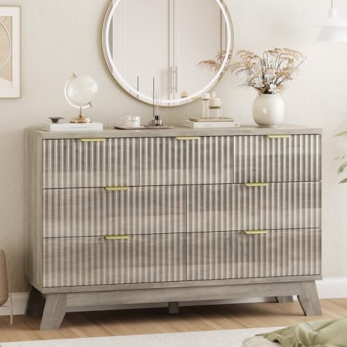 Fluted Dresser for Bedroom with 7 Drawers