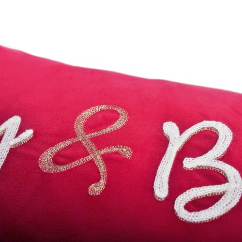 Merry and Bright Christmas Decor Velvet Decorative Rectangle Throw Lumbar Waist Pillow Case Cushion Cover for Couch Living Room 12X24 inches