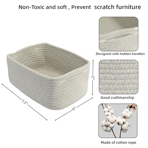 Small Woven Storage Baskets for Shelves (3 Count)