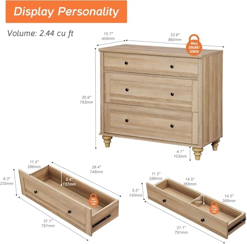 Baby Dresser with 3 Drawers