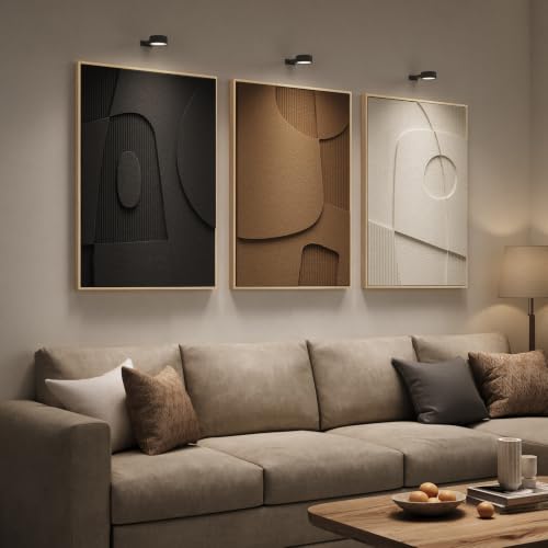 3D Textured Large Framed Abstract Wall Art for Living Room (3 Count)