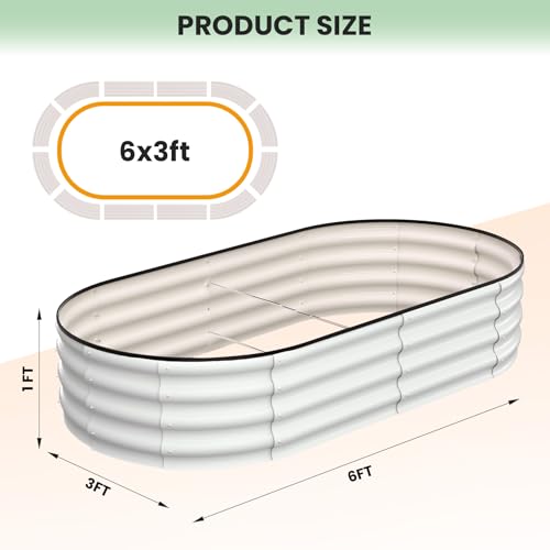 2 Pcs 6x3x1 ft Oval Raised Garden Bed (2 Count)