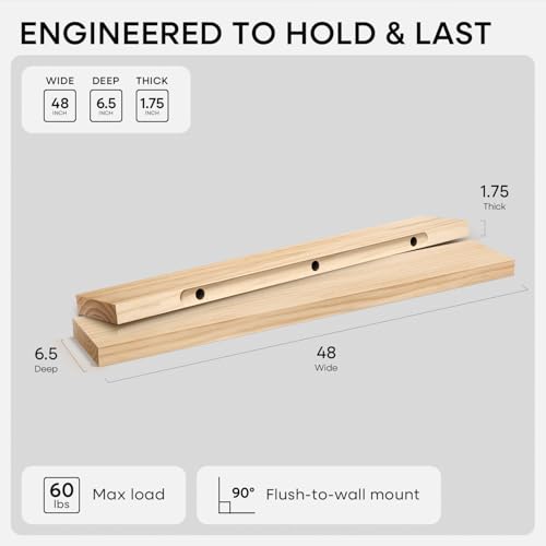 48 Inch Floating Shelves (2 Count)