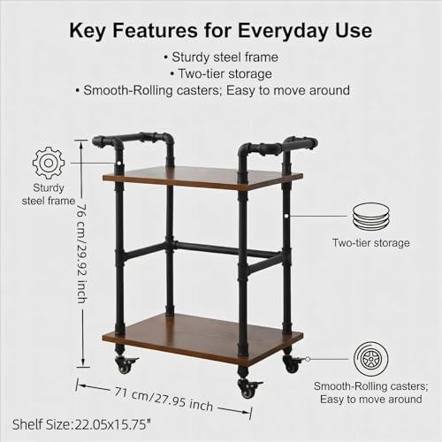 Industrial Pipe Bar Cart