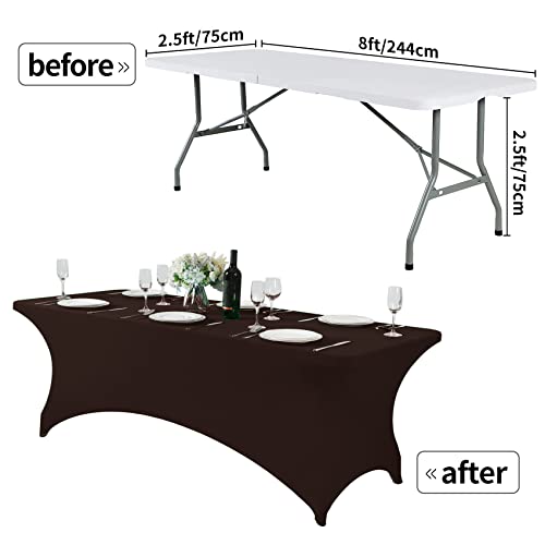 Spandex Table Cover for 8FT or 4ft or 6ft Table Universal Fitted Stretch Tablecloth for Party