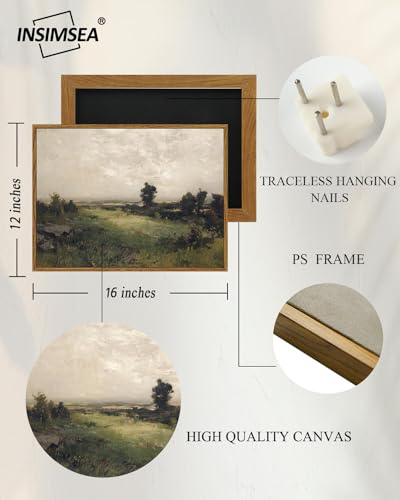 Framed Canvas Wall Art Vintage Decor