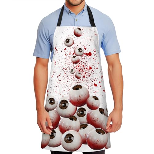 Happy Halloween Horror Bib Apron Scary Bloody Costume for Women Men Gift