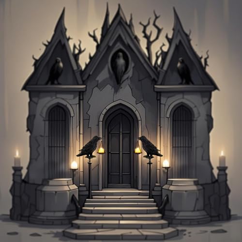 Gothic Crow Lamp with Tealight Candle Holder Resin Raven Decor Statue Gothic Home Decor for Bedroom Unique Goth Gifts Black 2PCS (2 Count)