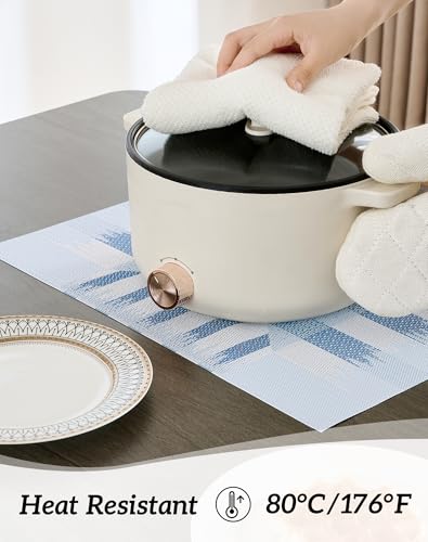 Geometric Print Blue Placemats Set of 6 (2.83 Count)