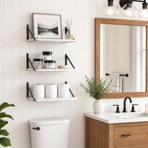 White Floating Shelves 16 Inch Long