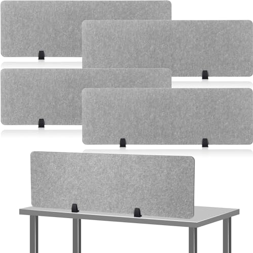 4 Pack Acoustic Desk Divider Soundproof Desk Privacy Panel Freestanding Partitions Sound Absorbing Divider for Office Reduce Noise and Visual Distractions 47.3" x 16"