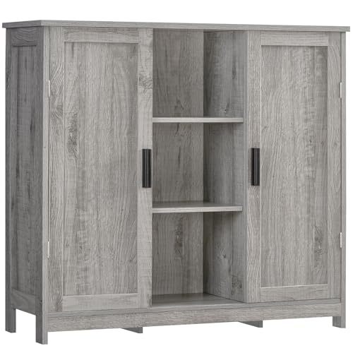 Storage Cabinet with 2 Doors and 4 Adjustable Shelves