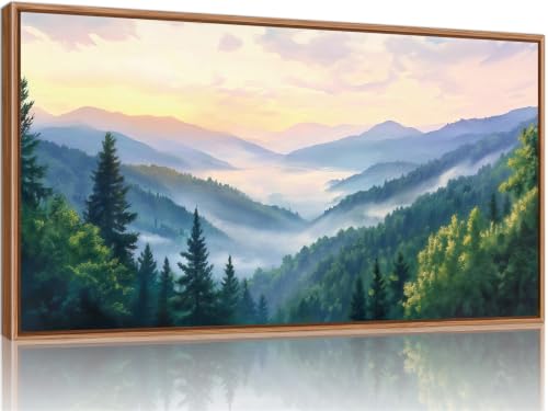 Boho Smoky Mountain Framed Canvas Wall Art