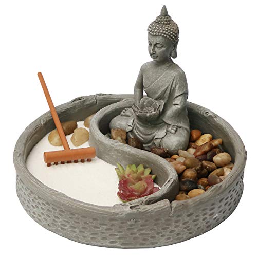 Mini Zen Garden Kit for Desk with Lotus