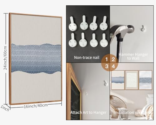 Large Abstract Framed Canvas Wall Art Set of 3 (3 Count)