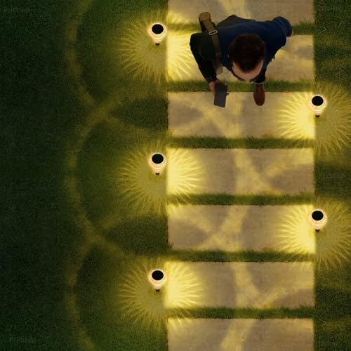 8 Pack Solar Garden Lights Outdoor Waterproof 3000K Warm White LED (8 Count)