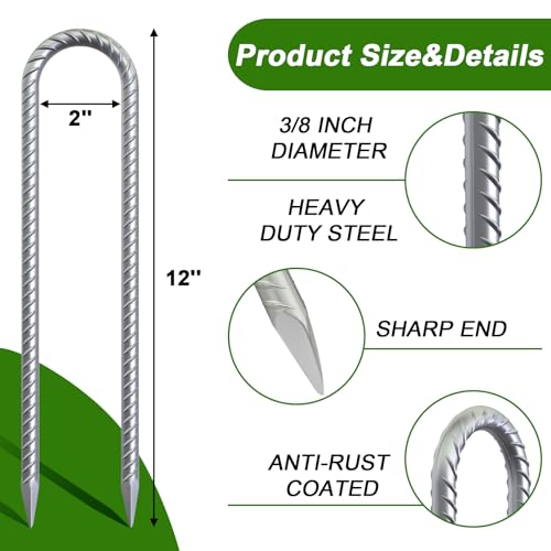 12 Inch Trampoline Stakes Heavy Duty (6 Count)