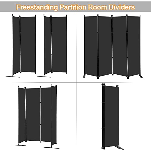 4 Panel Room Divider 6Ft Tall Indoor Foldable Privacy Screen wall