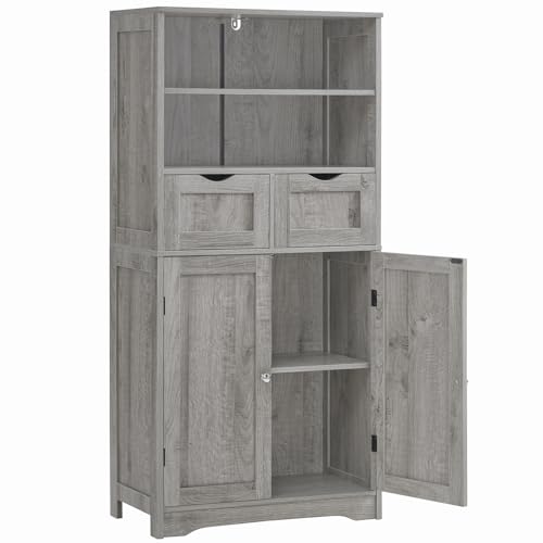 Storage Cabinet with 2 Drawers & Adjustable Shelf