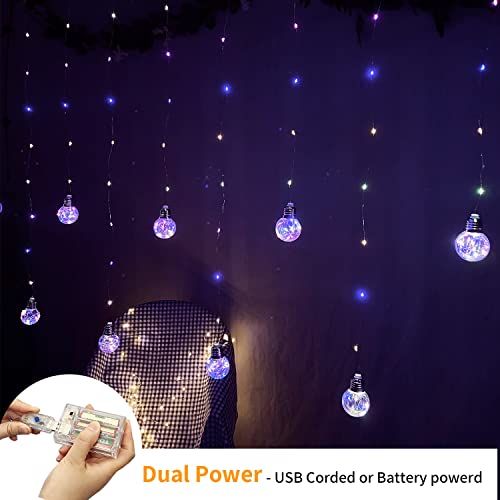 Wishing Ball Curtain Lights 200 LED Window Curtain String Light with Remote