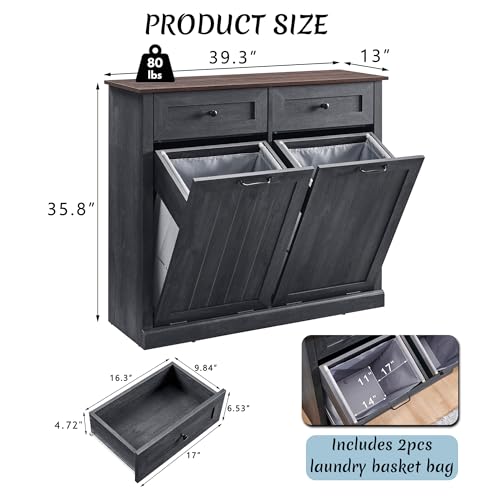 Double Tilt Out Laundry Hamper Cabinet