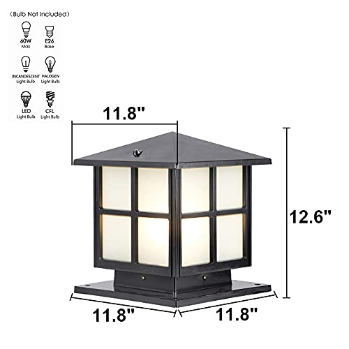 11.8In Outdoor Post Lights Hardwired