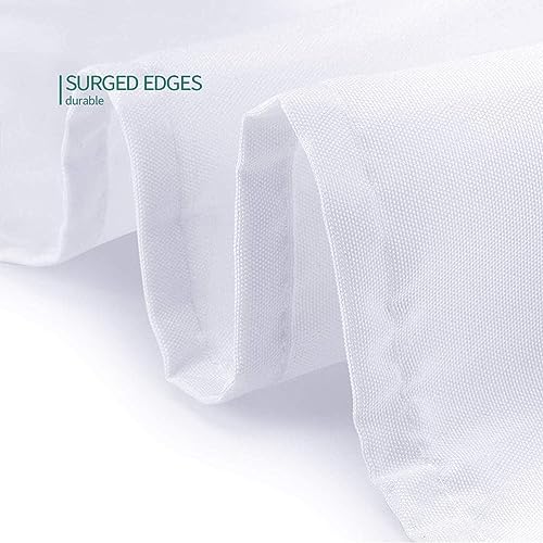 10 Pack 132 Inch White Tablecloths for Round Tables (10 Count)
