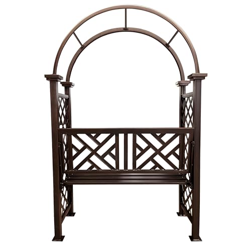 Bronze Aluminum Garden Arbor Arch with 2