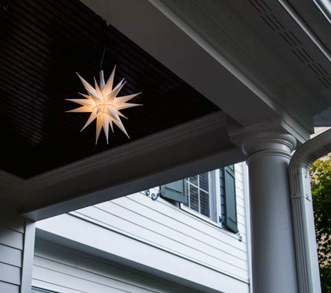 12" Bright White LED Moravian Star Tree Topper