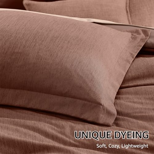 King Comforter Set 7 Pieces Terracotta Cationic Dyeing Bed in a Bag