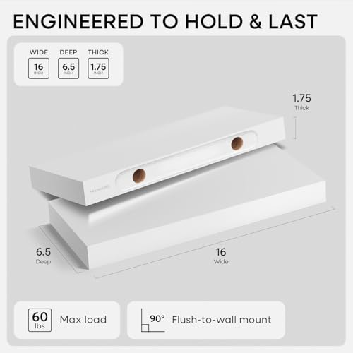 16 Inch Floating Shelves (4 Count)