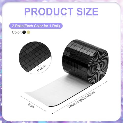 Self Adhesive Glass Mirror Mosaic Tiles 3200 Pcs 5 x 5 mm Disco Tiles for Craft Decoration Glass Mirror Disco Ball 2 Rolls (2 Count)