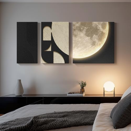 3D LED Wall Art with Moon Design