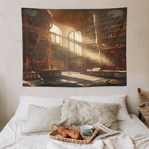 Retro Bookshelf Tapestry