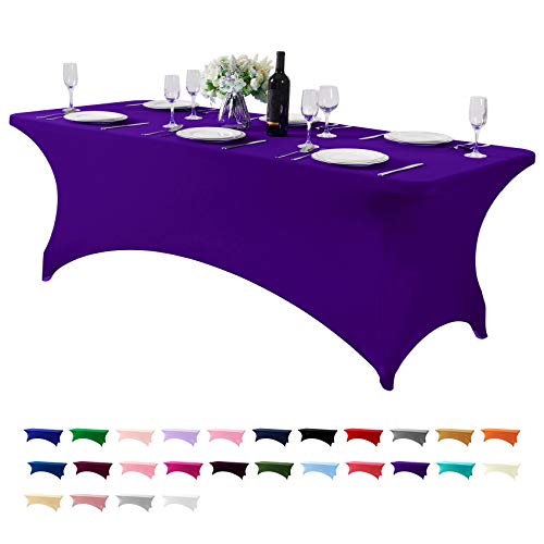 Spandex Table Cover for 8FT or 4ft or 6ft Table Universal Fitted Stretch Tablecloth for Party