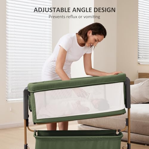 3-in-1 Baby Bassinet, Bedside Sleeper & Rocking Bassinet for Newborn