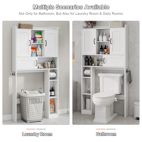 Over The Toilet Cabinet with 2 Barn Doors & Sliding Door