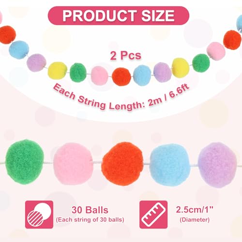 13Ft Pom Pom Garland Decorations