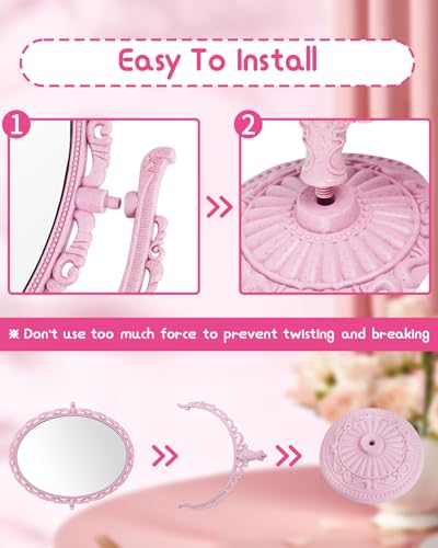 Pink Vintage Vanity Mirror Shabby Chic Decor