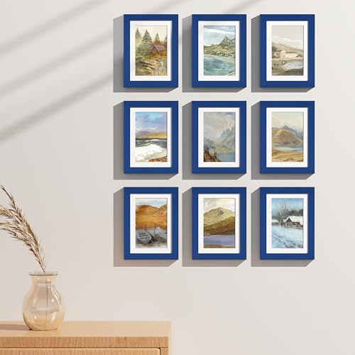 5x7 Picture Frames Set of 9 for Wall or Tabletop Display (9 Count)