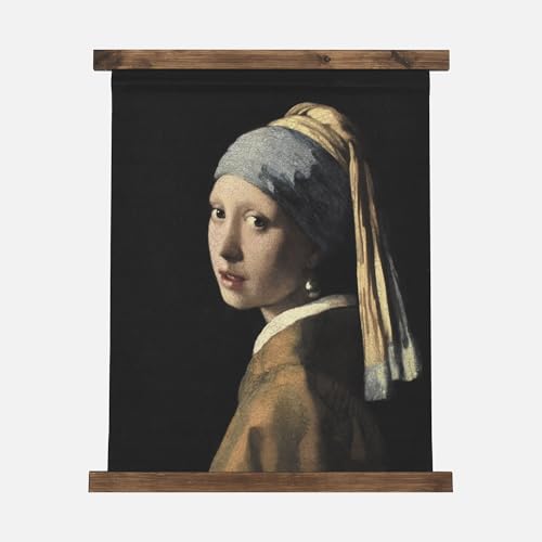 Girl with a Pearl Earring Tapestry Vintage Hanging Canvas Wall Art by Johannes Vermeer