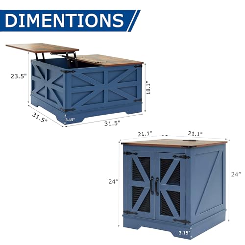 Farmhouse Coffee Table and End Table Sets of 2 (2 Count)
