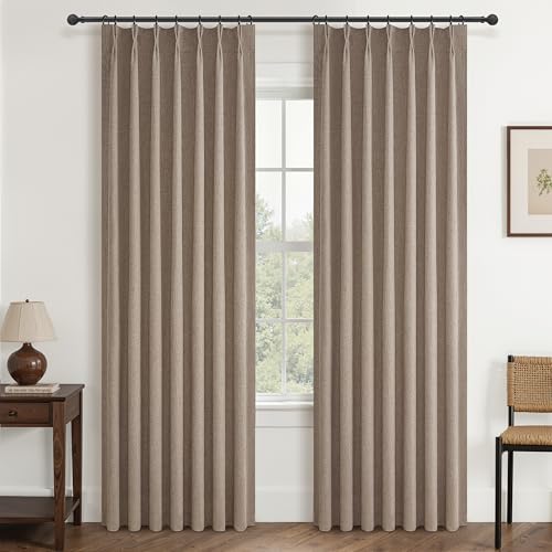 Dark Flax Living Room Curtains 84 Inches Long (2 Count)
